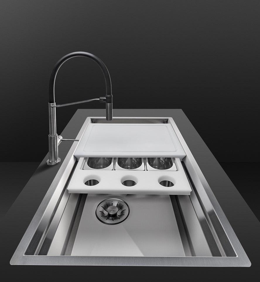 Large kitchen workstation, 1 metre sink, multi-level | Artinox Layer ...