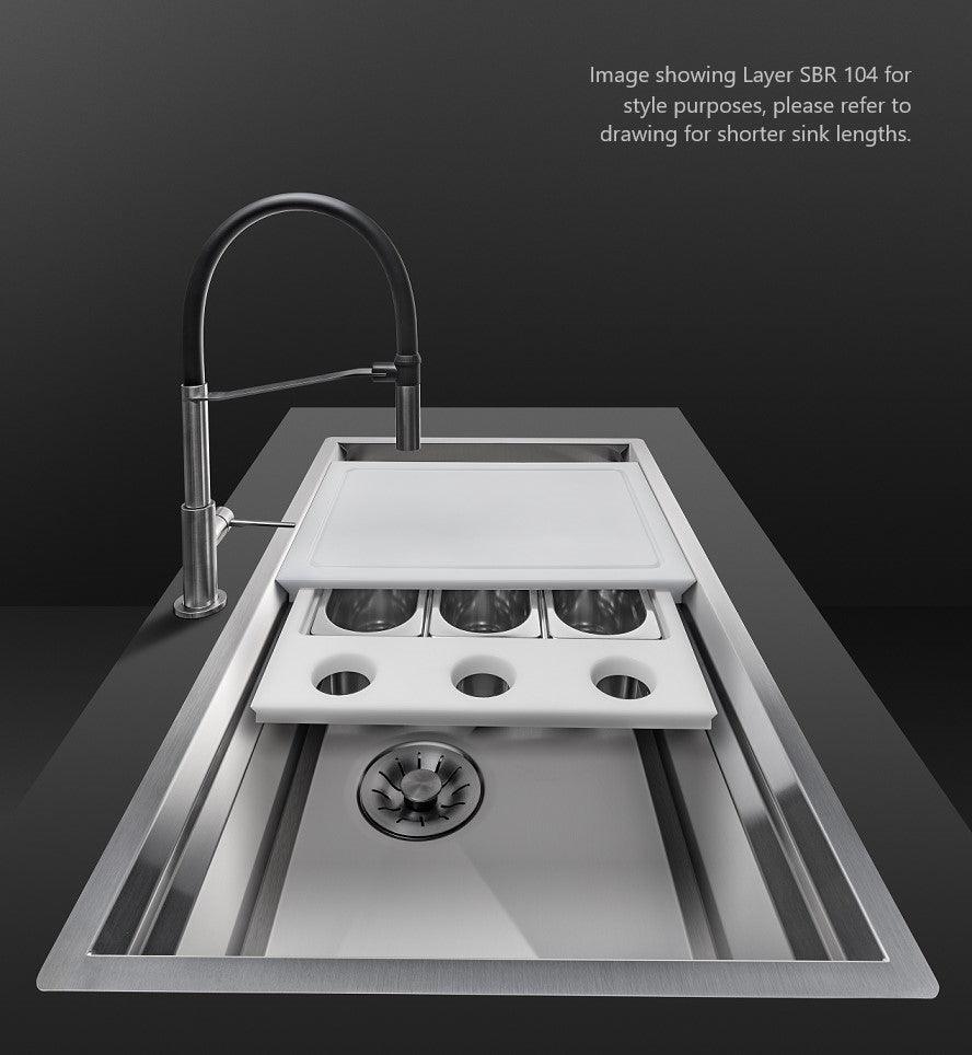 Artinox Layer SBR 50, top or undermount multi-level sink - Olif