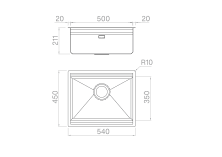 Artinox Layer SBR 50, top or undermount multi-level sink - Olif