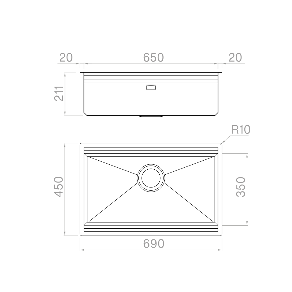 Artinox Layer SBR 65, top or undermount multi-level sink