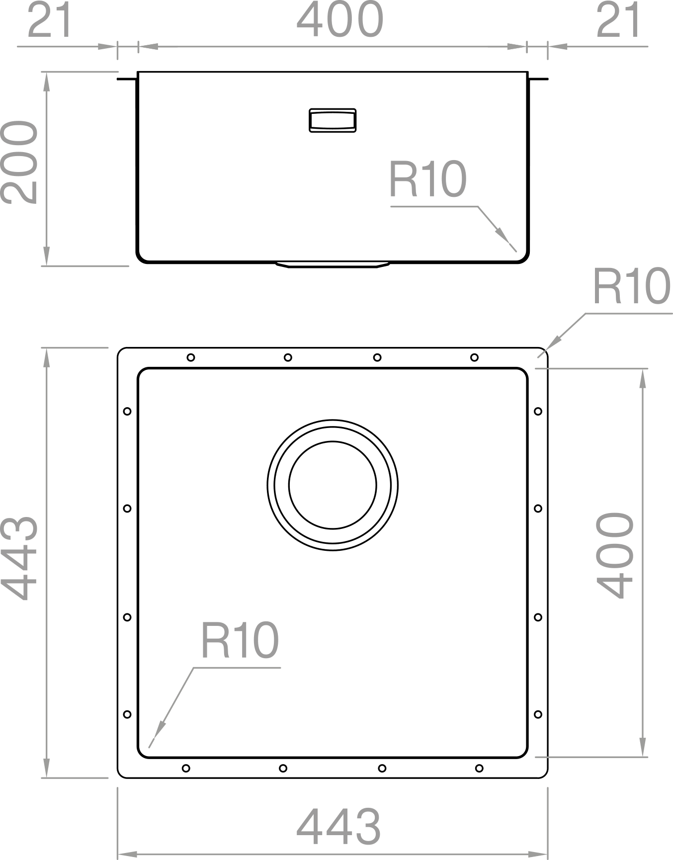Artinox Linea 40 Zero-Edge kitchen sink - Olif