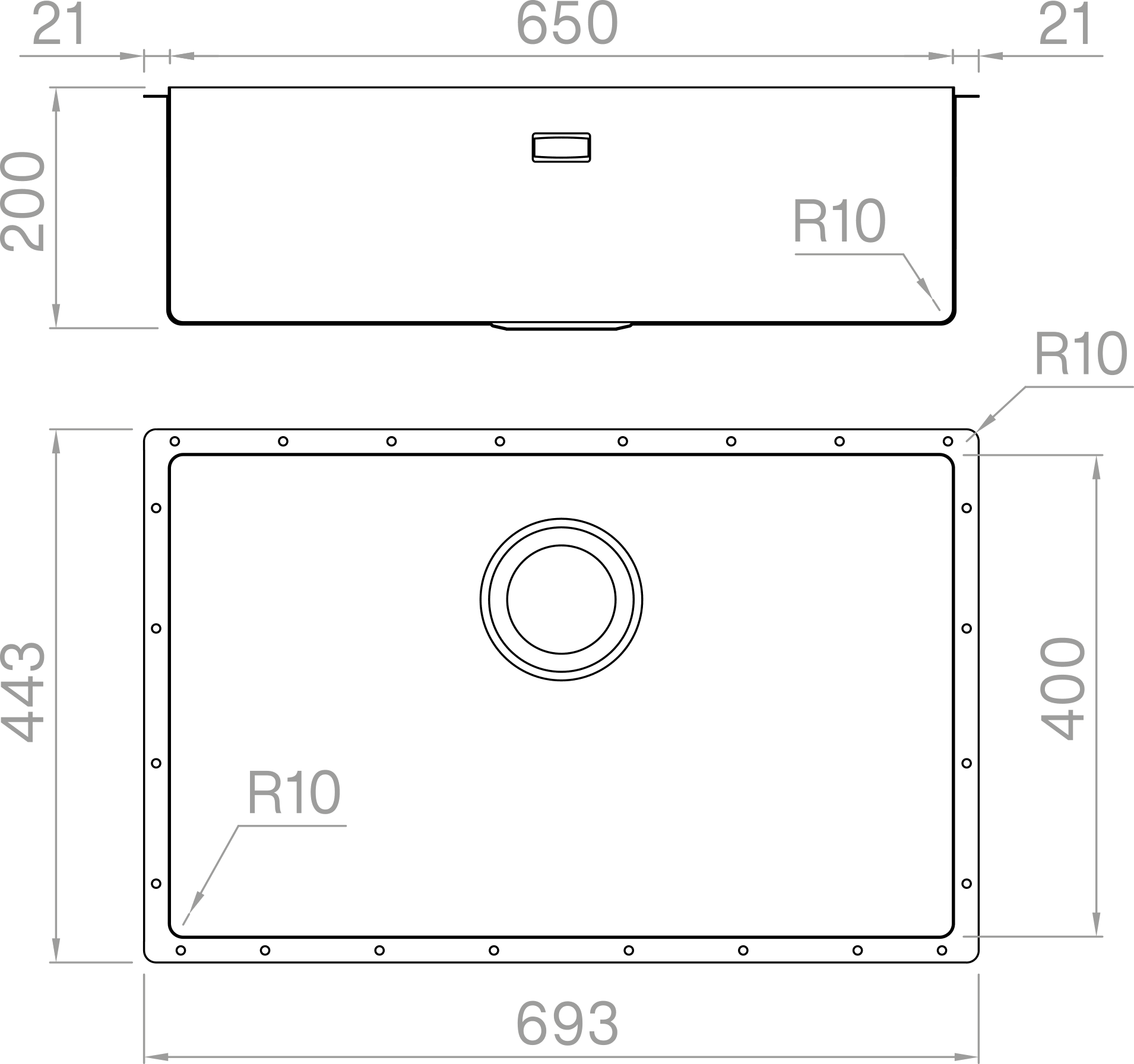 Artinox Linea 65 Zero-Edge kitchen sink - Olif