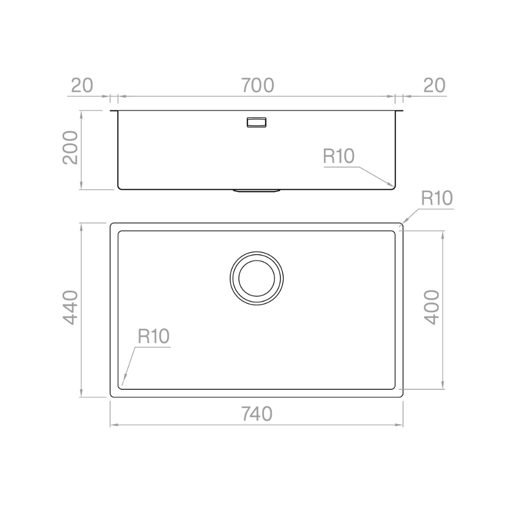 Artinox Radius Marina 70, outdoor kitchen sink