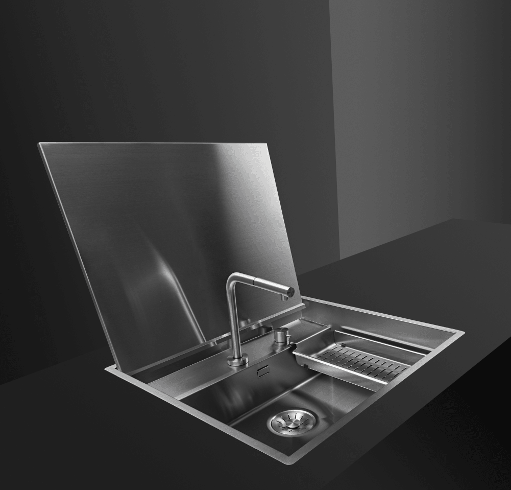 Artinox Startac Marina 55, outdoor kitchen sink with cover - Olif
