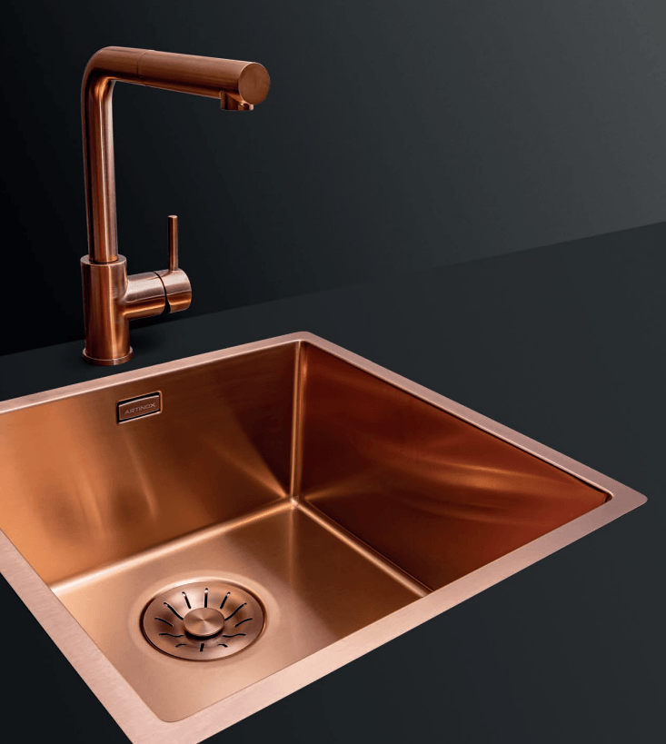 Artinox Titanium Copper 40, top, flush-mount or undermount sink - Olif