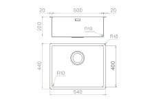 Artinox Titanium Copper 50, top, flush-mount or undermount sink - Olif