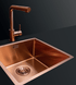 Artinox Titanium Copper 70, top, flush-mount or undermount sink - Olif