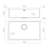 Artinox Titanium Gun Metal 70, top, flush-mount or undermount sink