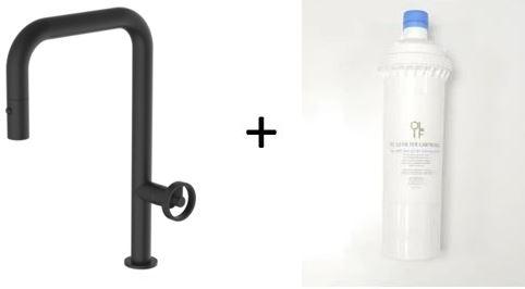Capo Matte Black, pull down kitchen mixer tap - Olif