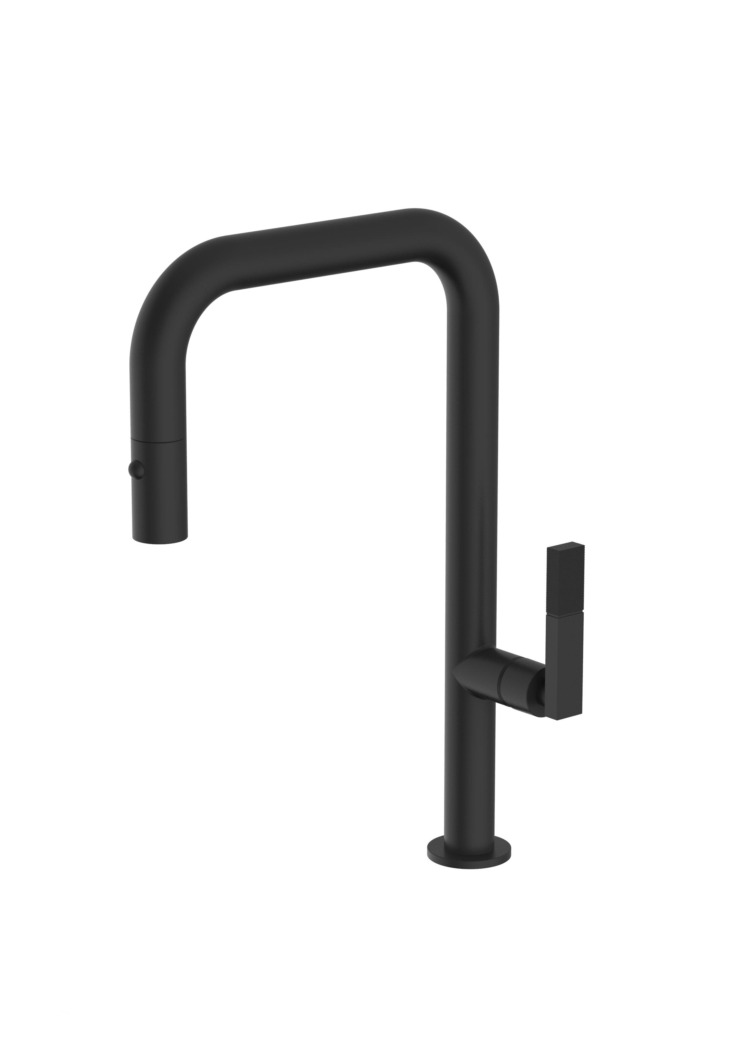 Capo Matte Black, pull down kitchen mixer tap - Olif