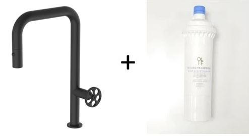 Capo Matte Black, pull down kitchen mixer tap - Olif