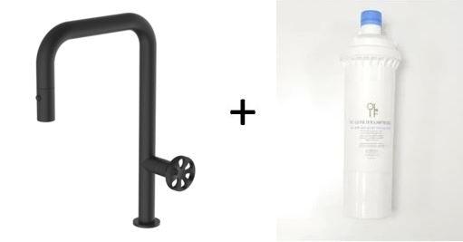 Capo Matte Black, pull down kitchen mixer tap - Olif