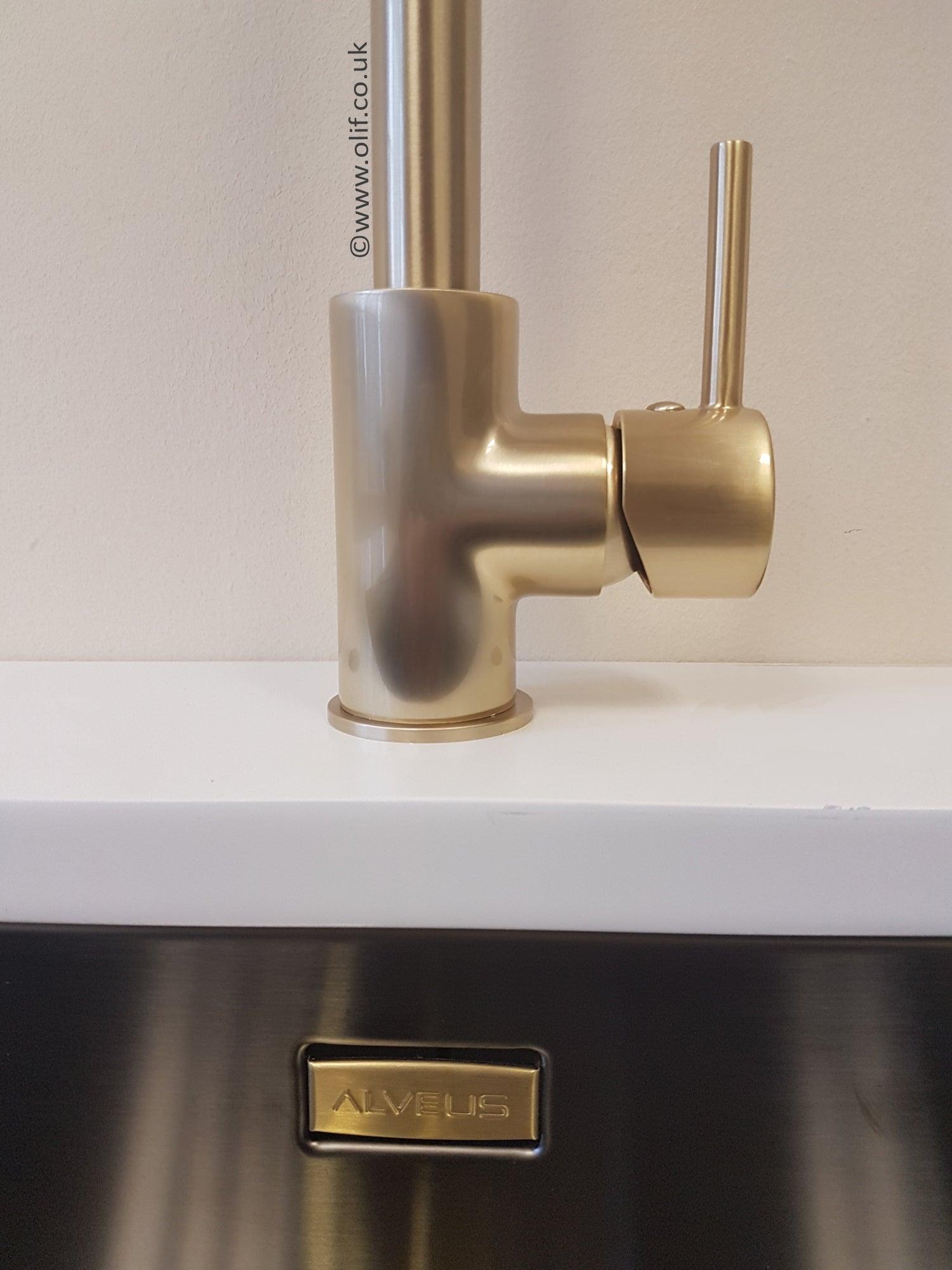 Cascata Nova Pale Brass, kitchen mixer tap - Olif