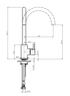 Cascata Nova Pale Brass, kitchen mixer tap - Olif