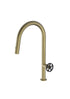 Divino Brass/Gold Mix&Match, pull-down kitchen tap, with spray - Olif