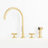Fantini Icona Classic Matte British Gold, kitchen mixer tap with pull out hand-spray - Olif