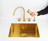 Fantini Icona Classic Matte British Gold, kitchen mixer tap with pull out hand-spray - Olif