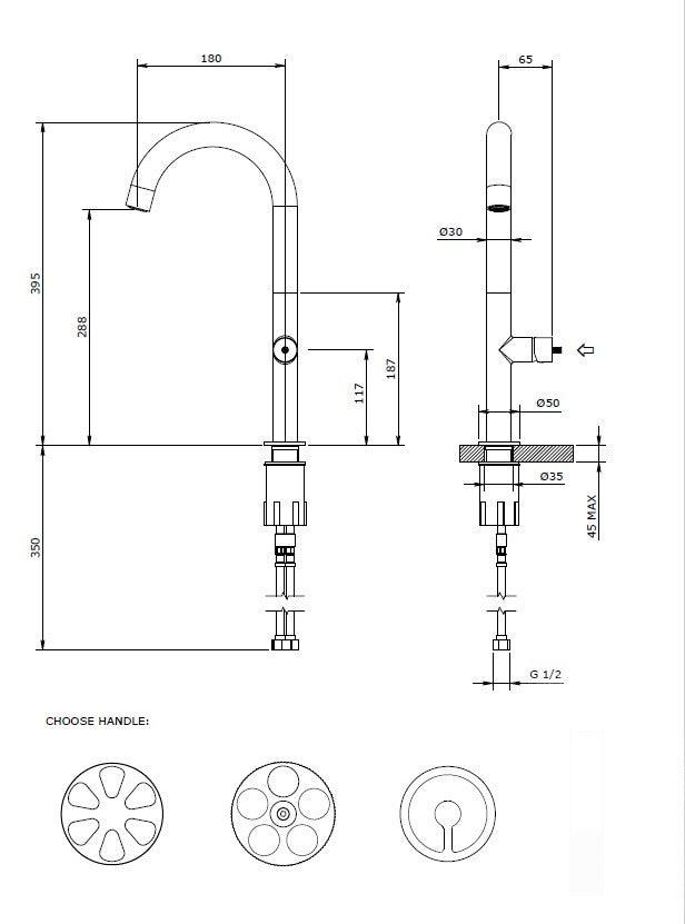 Forte Anthracite, kitchen mixer tap - Olif