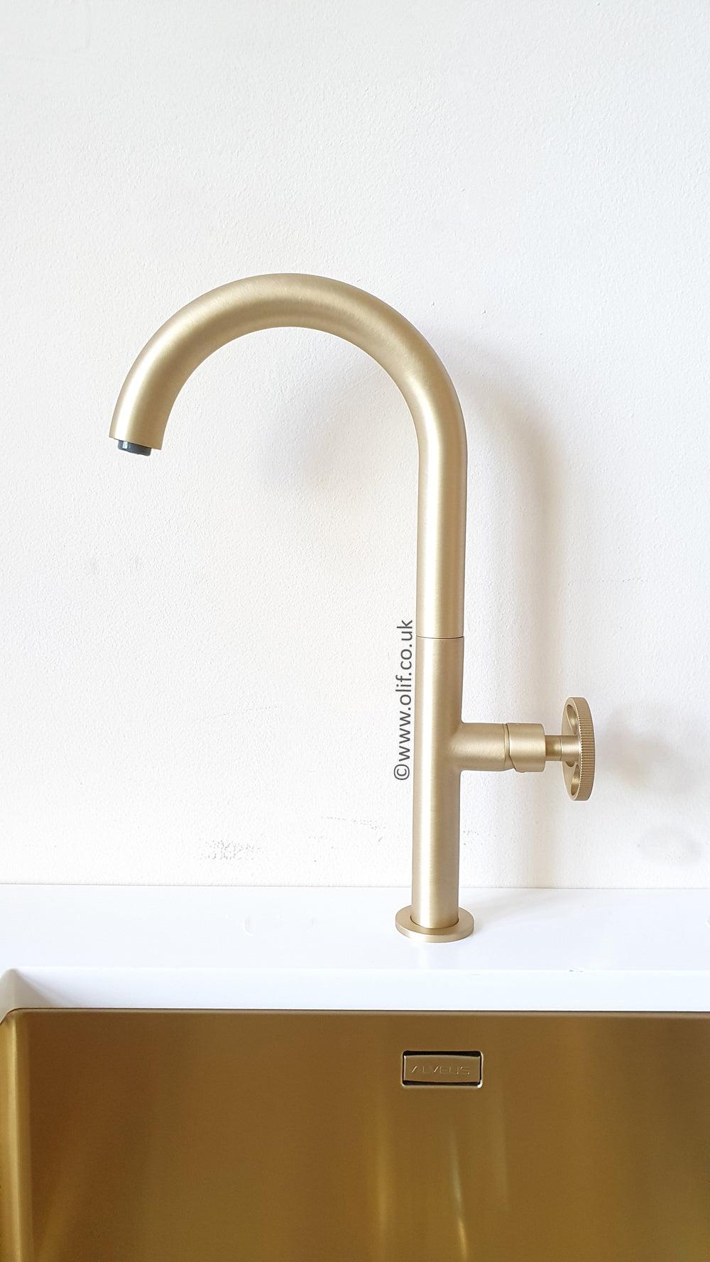 Forte Brass/Gold, kitchen mixer tap - Olif