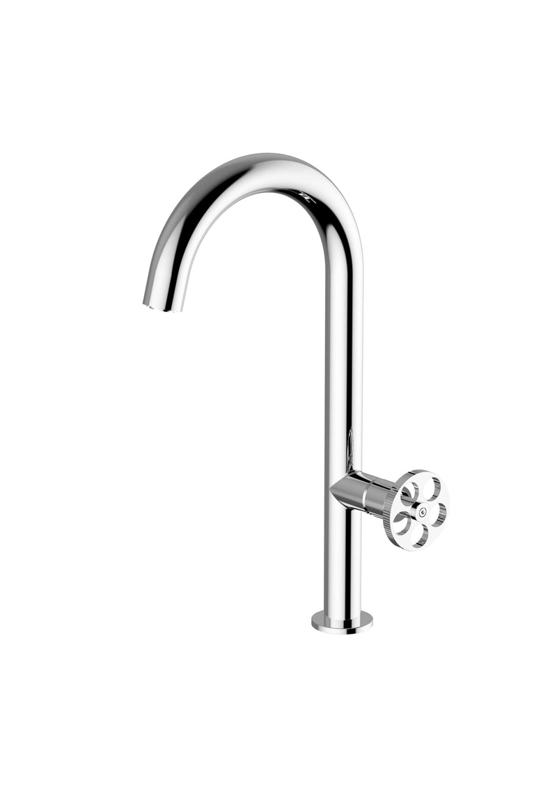 Urban industrial style wheel-handle kitchen tap, UK | Olif Forte Chrome