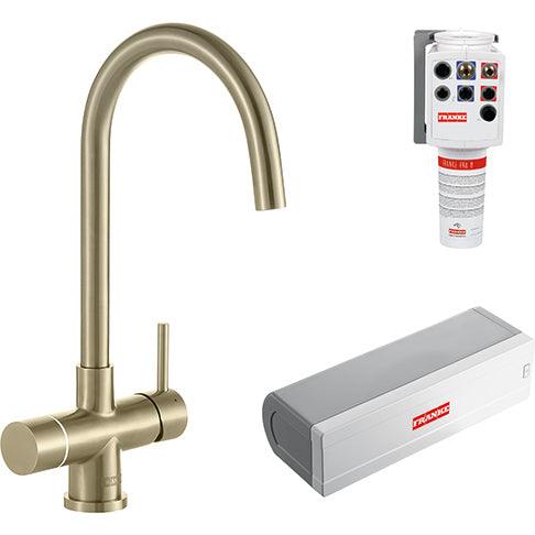 Franke Minerva Helix Elect 4-n-1 Boiling Water tap Gold - Olif