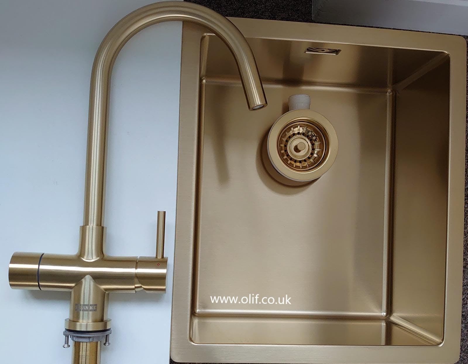 Franke Minerva Helix Elect 4-n-1 Boiling Water tap Gold - Olif