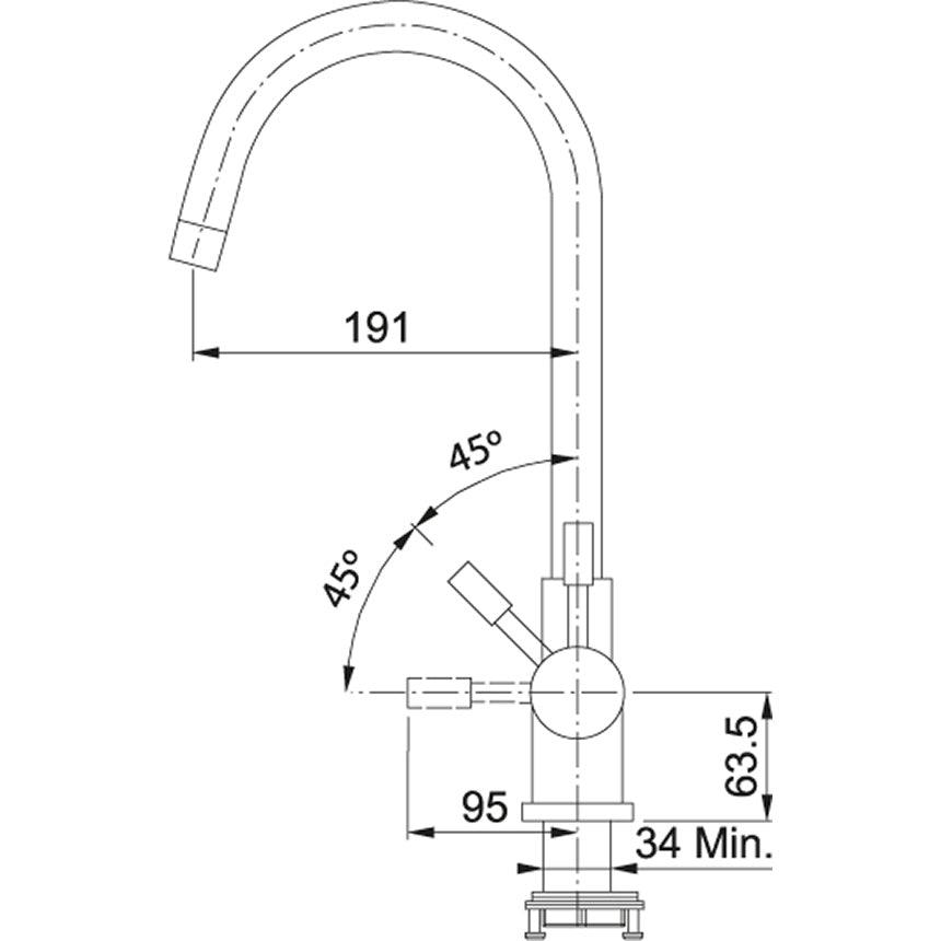 Franke Minerva Helix Elect 4-n-1 Boiling Water tap Gold - Olif