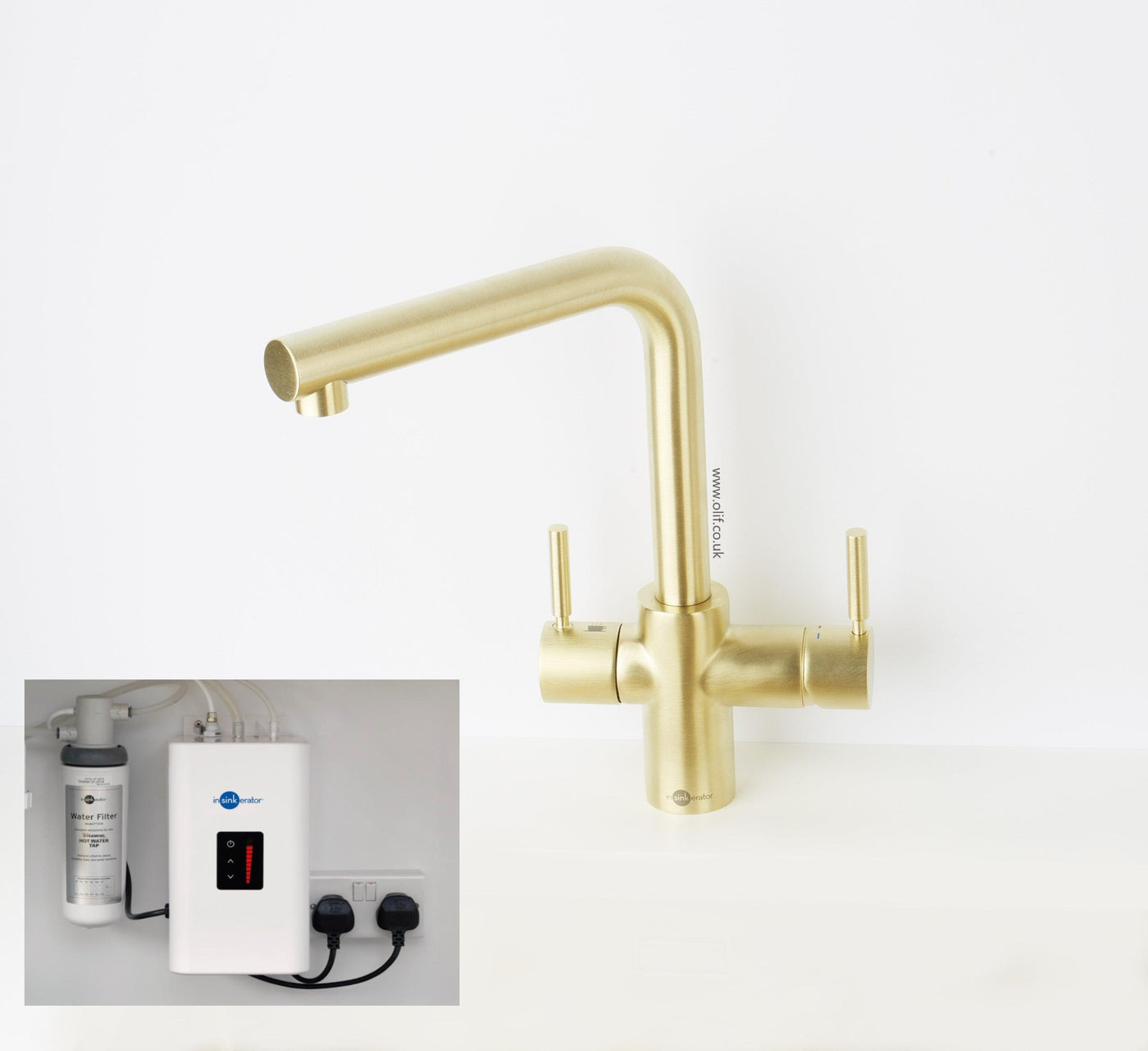 Instant Hot Boiling Water tap, Brass/Gold finish | InSinkErator 3n1 by Olif