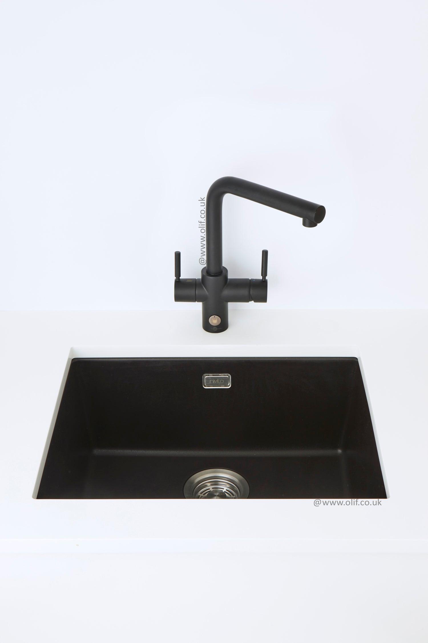 InSinkErator 4n1 Touch L tap with boiler, Black Velvet finish - Olif