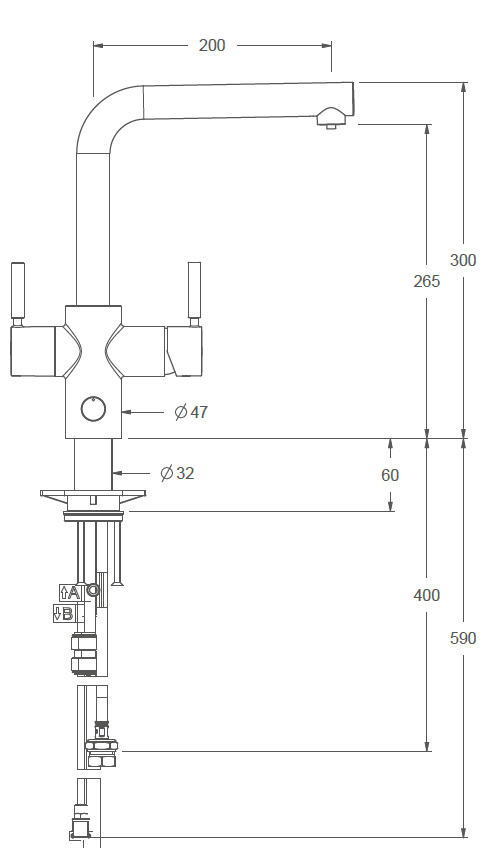 InSinkErator 4n1 Touch L tap with boiler, Chrome or Brushed Steel finish - Olif