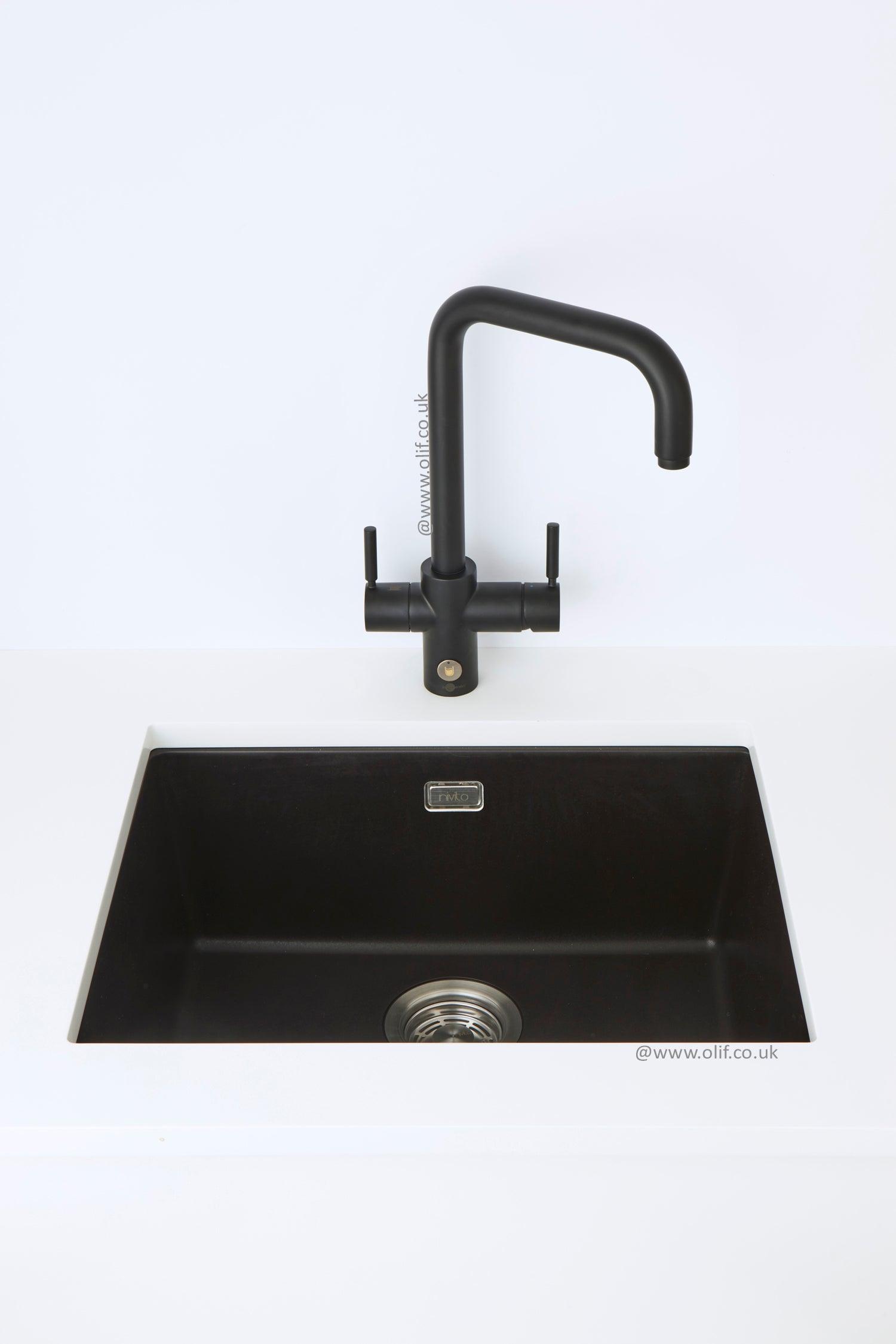 InSinkErator 4n1 Touch U tap & boiler, Black Velvet finish - Olif