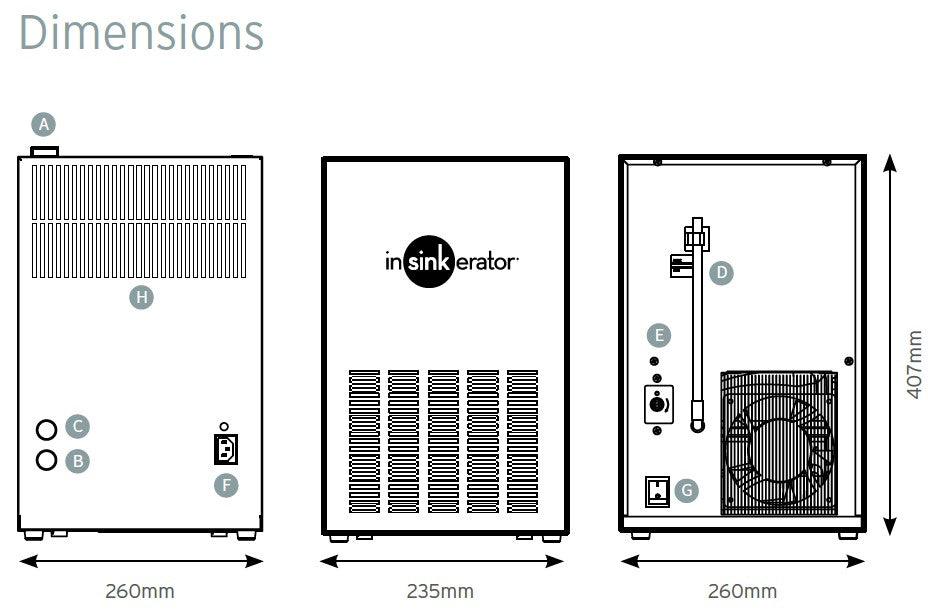 InSinkErator 4n1 Touch U tap & boiler, Black Velvet finish - Olif