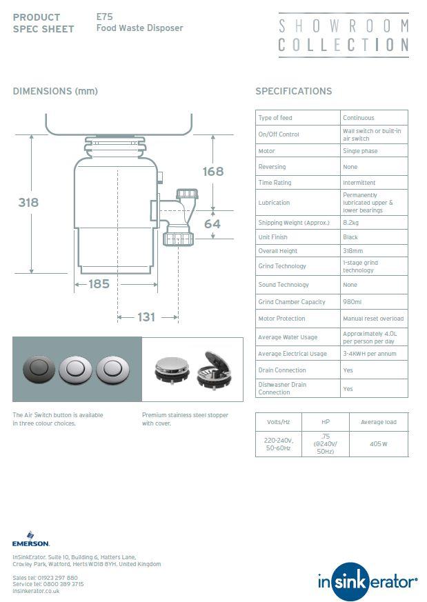 InSinkerator Evolution 75 BRONZE food waste disposer - Olif