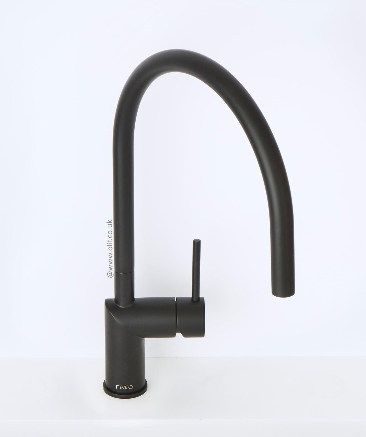 Nivito RH 120 Matte Black, kitchen mixer tap - Olif