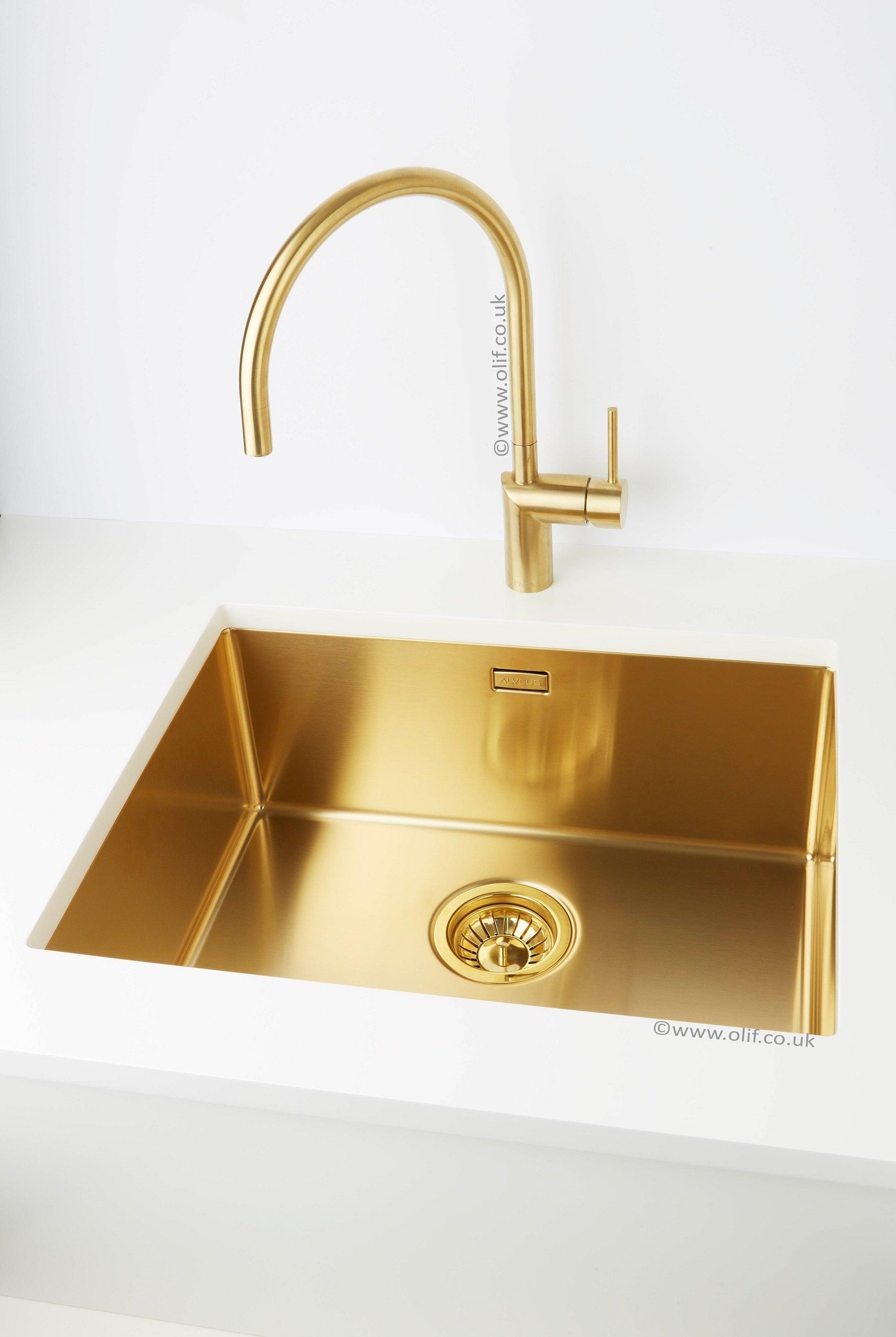 Nivito RH 140 Brushed Brass/Gold, kitchen mixer tap - Olif
