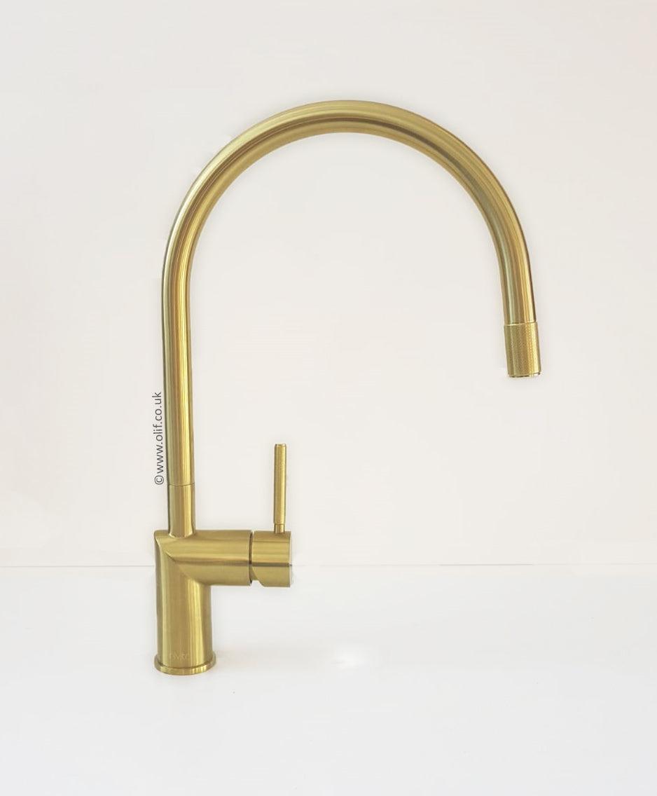 Nivito RH 140 INDUSTRIAL Brushed Brass/Gold, kitchen mixer tap - Olif