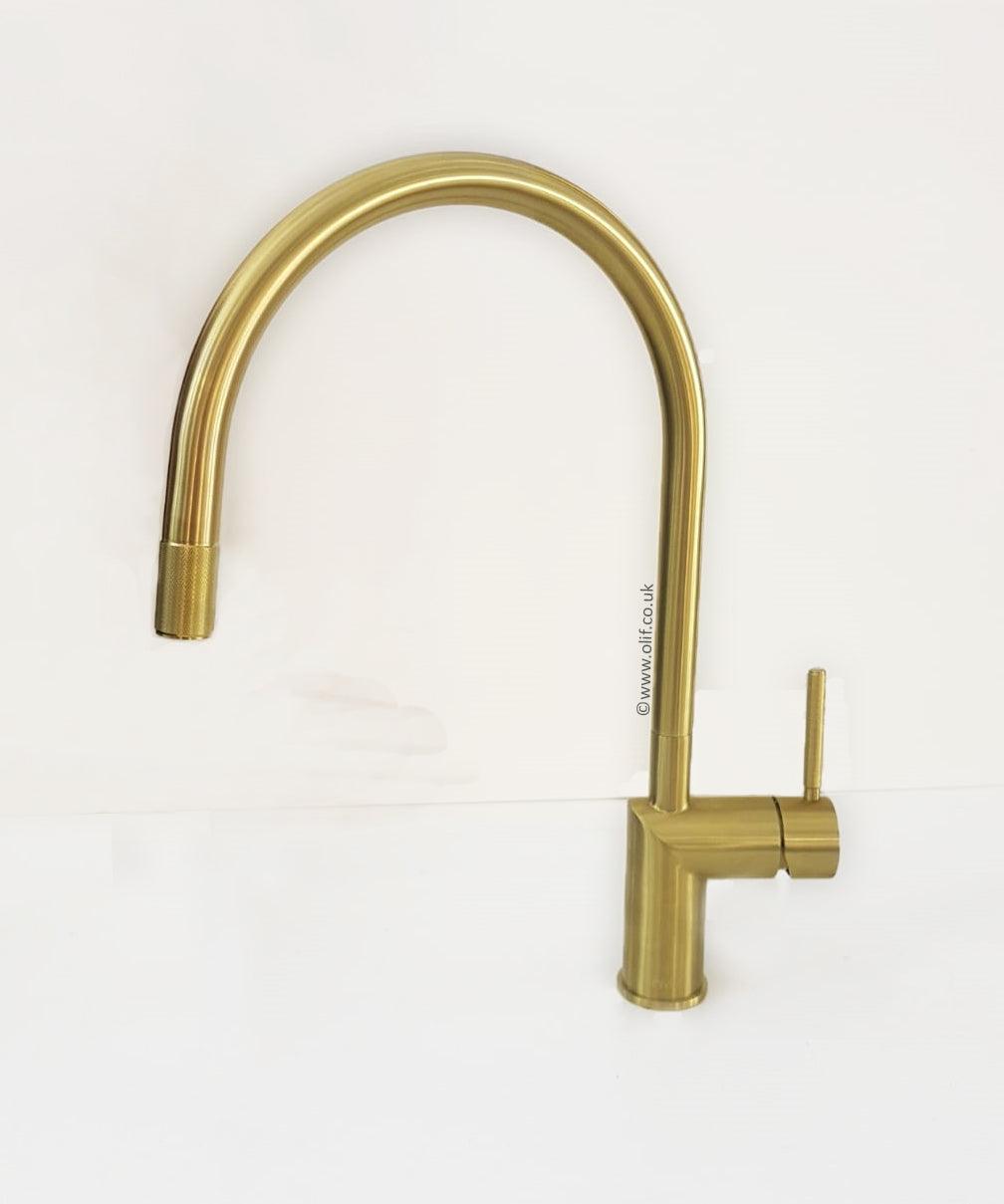 Nivito RH 140 INDUSTRIAL Brushed Brass/Gold, kitchen mixer tap - Olif