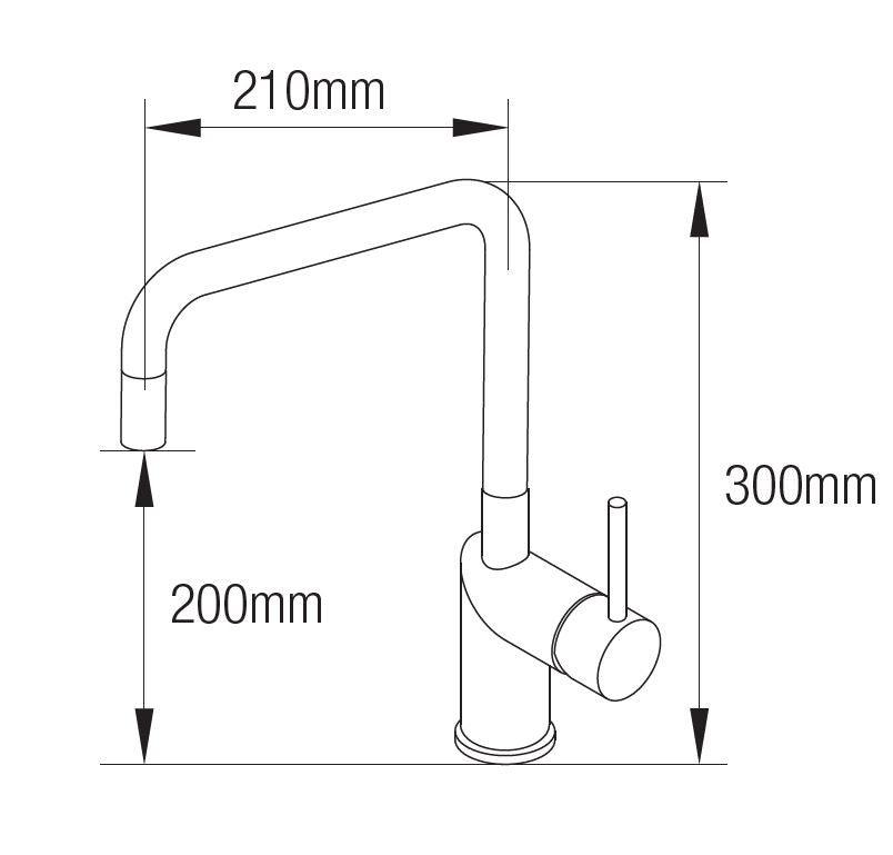 Nivito RH 320 Matte Black, kitchen mixer tap - Olif