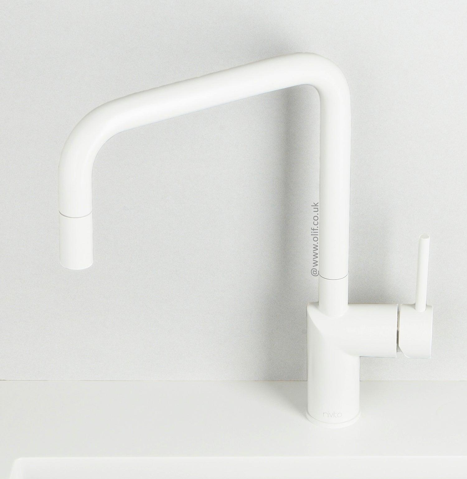 Nivito RH-330 Matte White, kitchen mixer tap - Olif