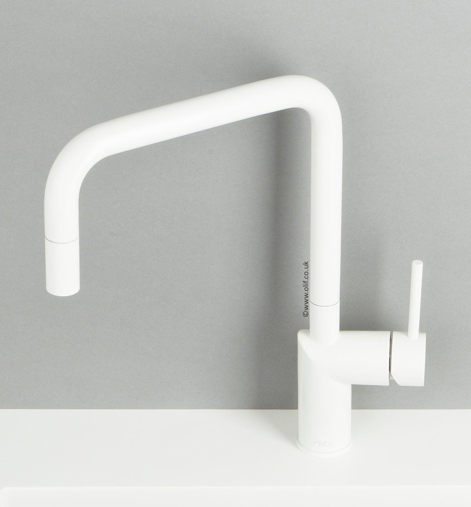 Nivito RH-330 Matte White, kitchen mixer tap - Olif