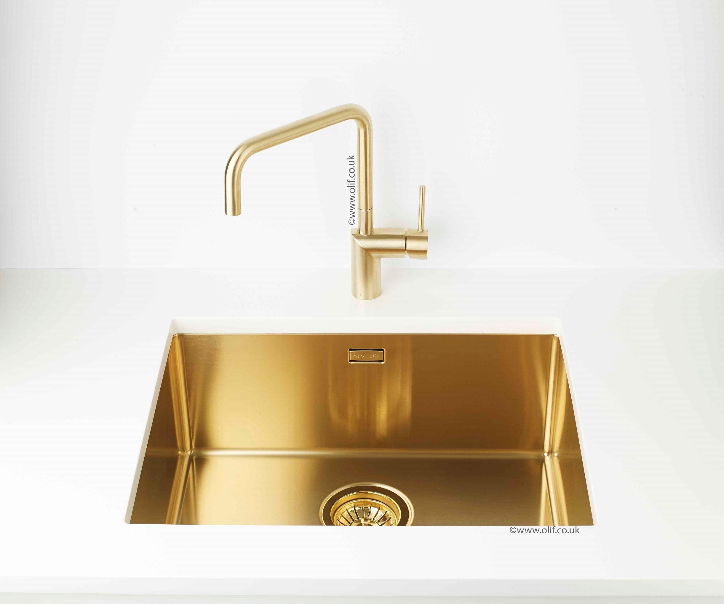 Nivito RH 340 Brushed Brass/Gold, kitchen mixer tap - Olif