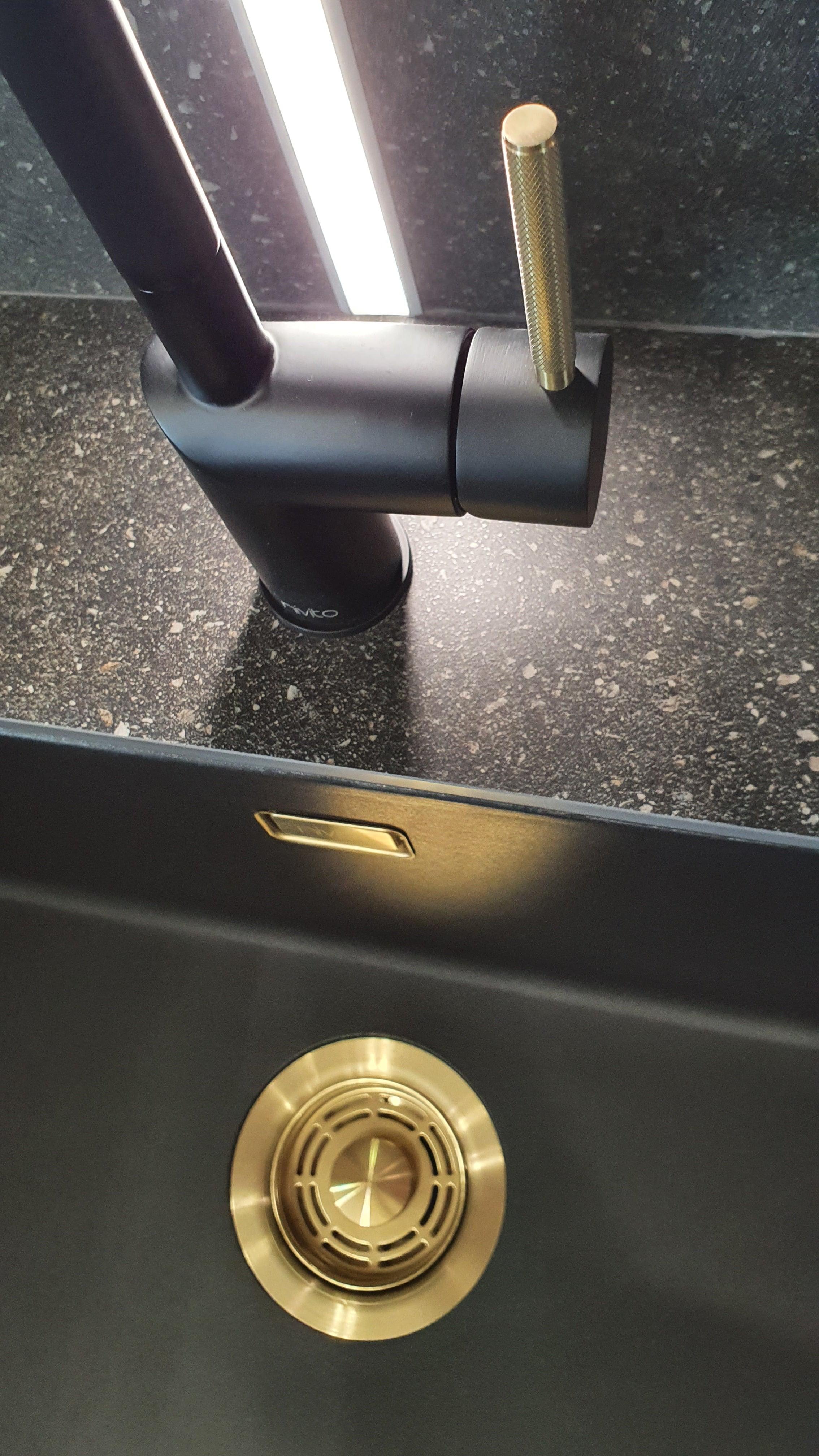 Nivito RH-340-IN-BISTRO Black & GOLD, kitchen mixer tap - Olif