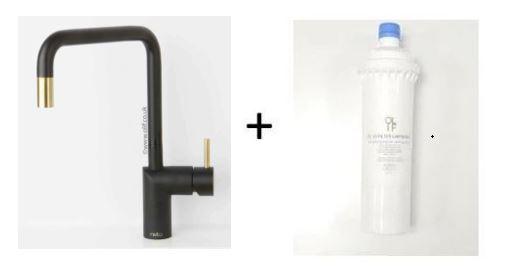 Nivito RH-340-IN-BISTRO Black & GOLD, kitchen mixer tap - Olif