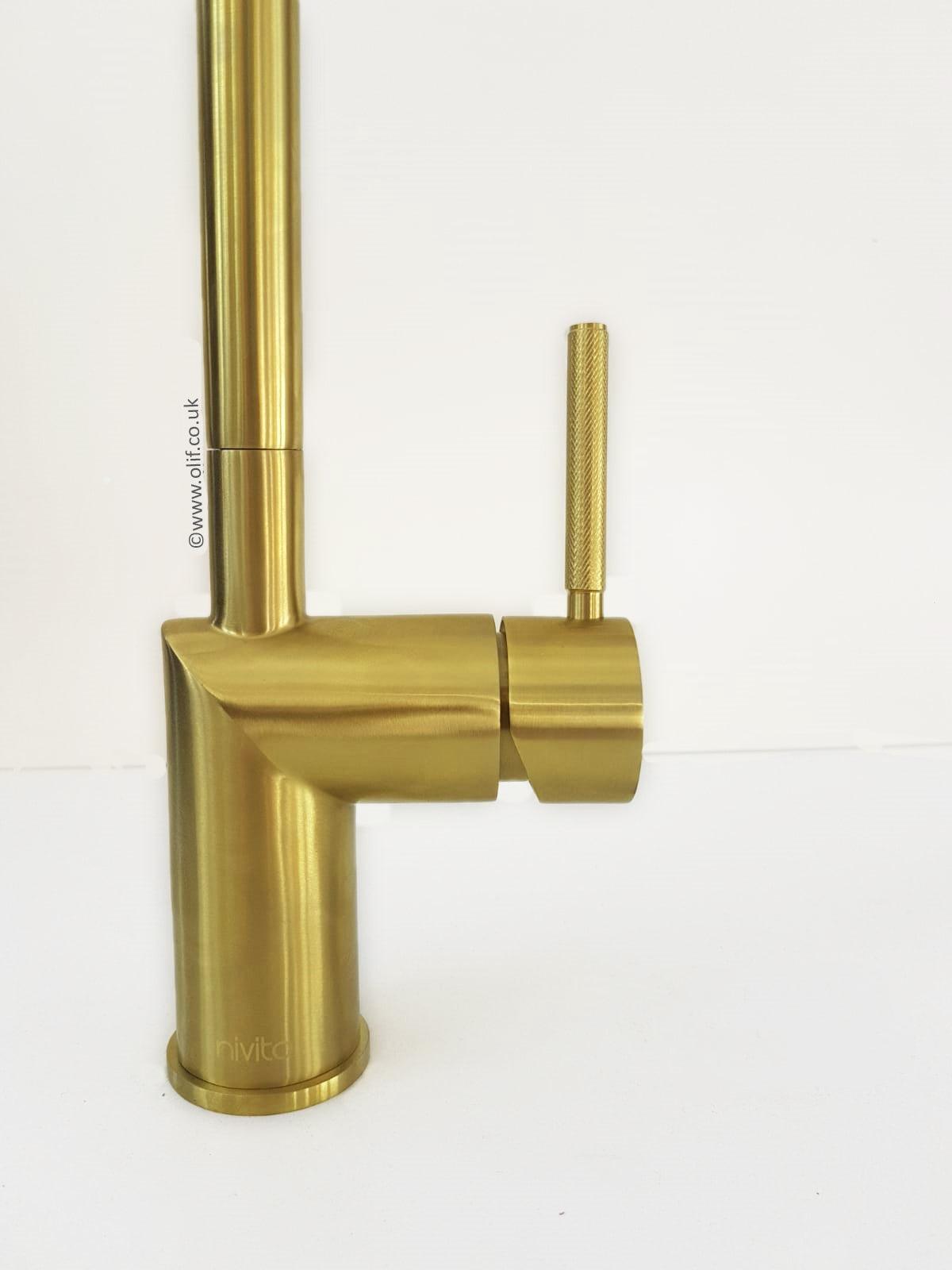 Nivito RH 340 INDUSTRIAL Brushed Brass/Gold, kitchen mixer tap - Olif