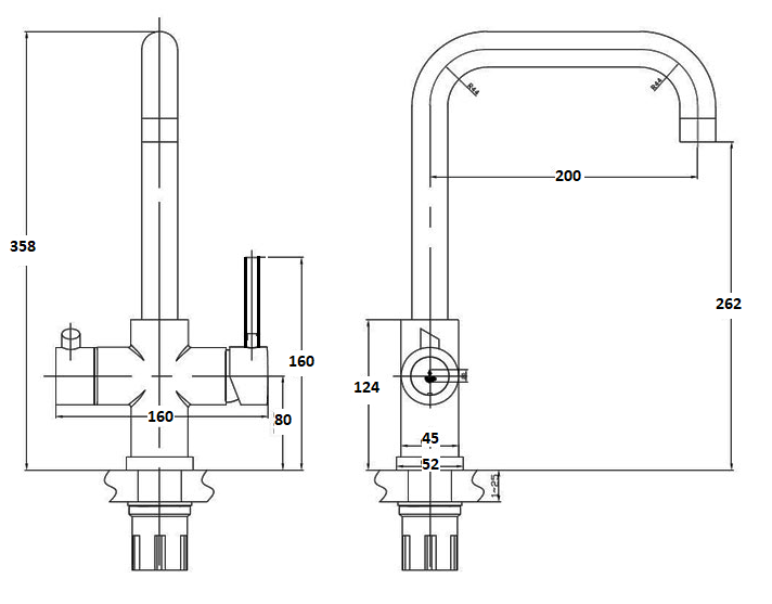 Olif Triniti 3n1 Instant Hot Water tap Chrome, with boiler and filter - Olif
