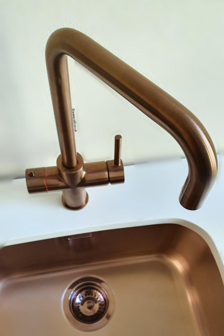 Olif Triniti 3n1 Instant Hot Water tap Copper, with boiler and filter - Olif