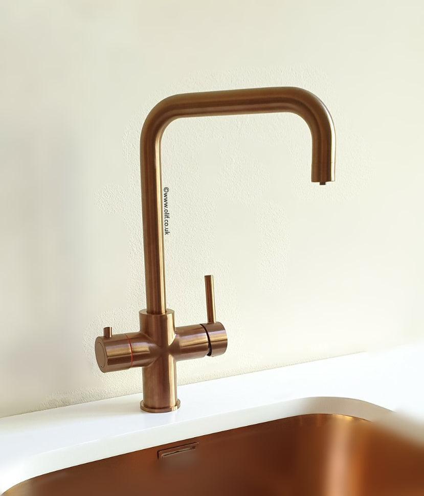Olif Triniti 3n1 Instant Hot Water tap Copper, with boiler and filter - Olif