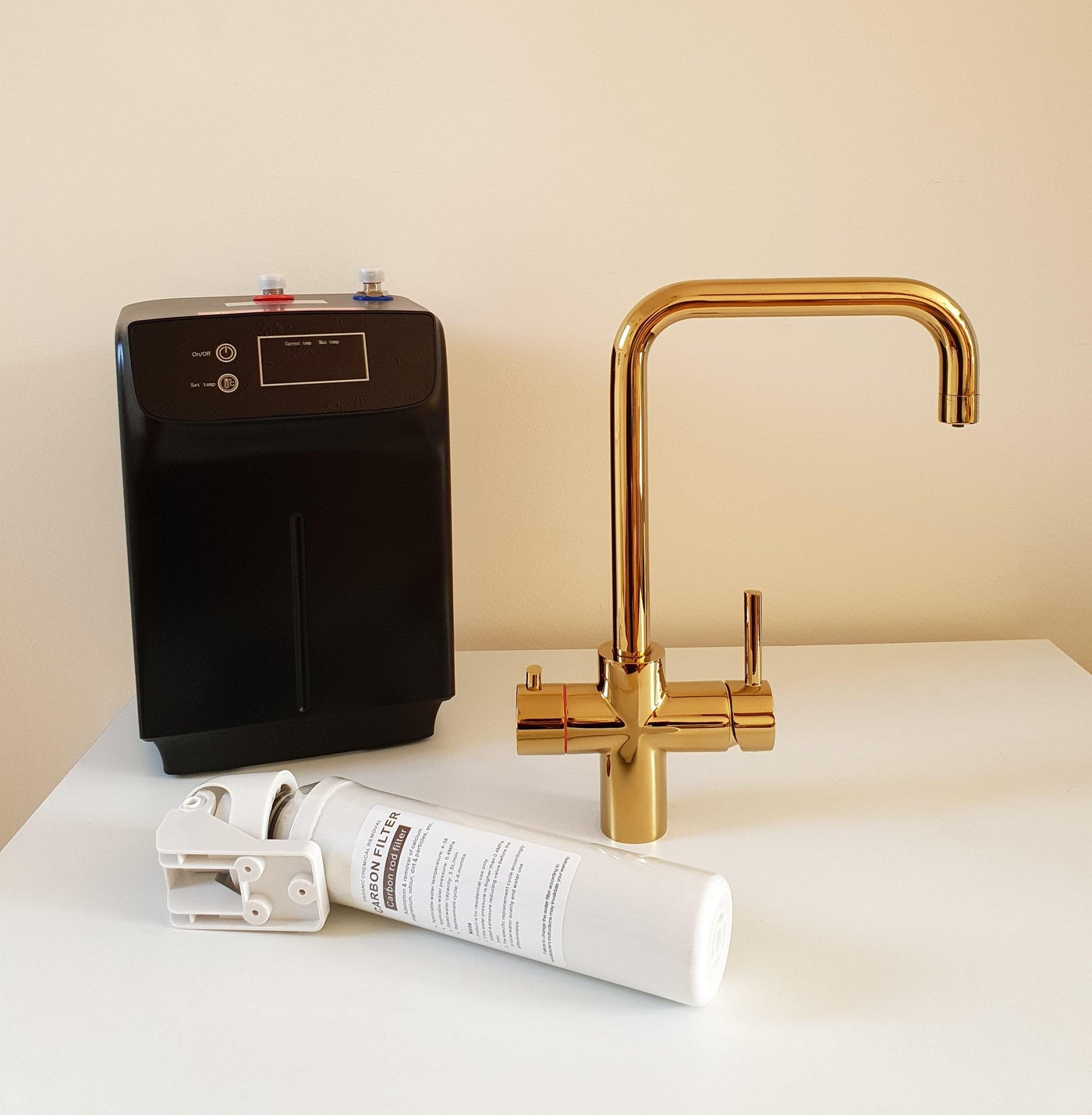 Instant Boiling Water tap Brass Gold, with boiler u0026 filter| Olif Trinity