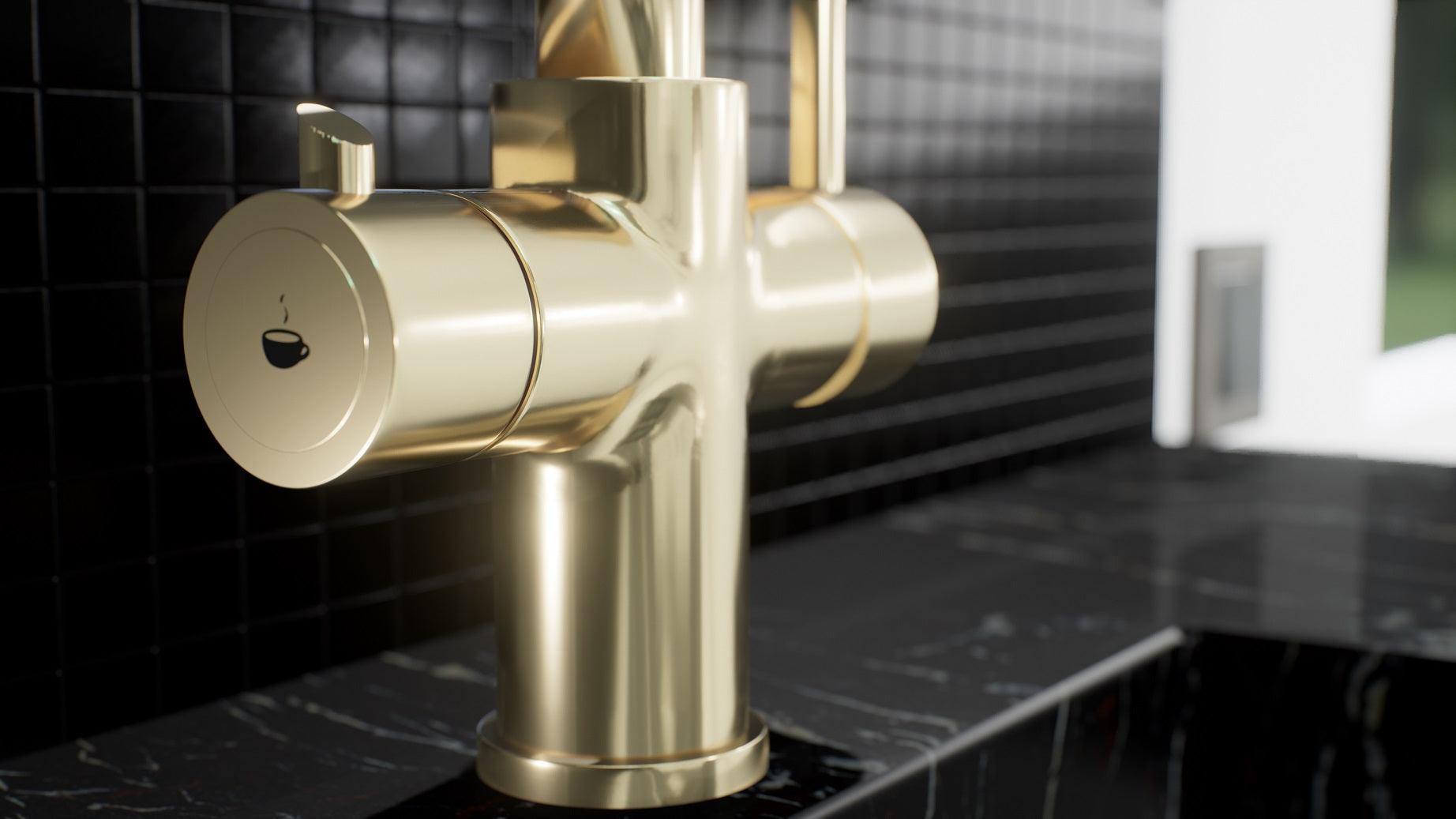 Olif Triniti 3n1 Instant Hot Water tap Gold, with boiler and filter - Olif