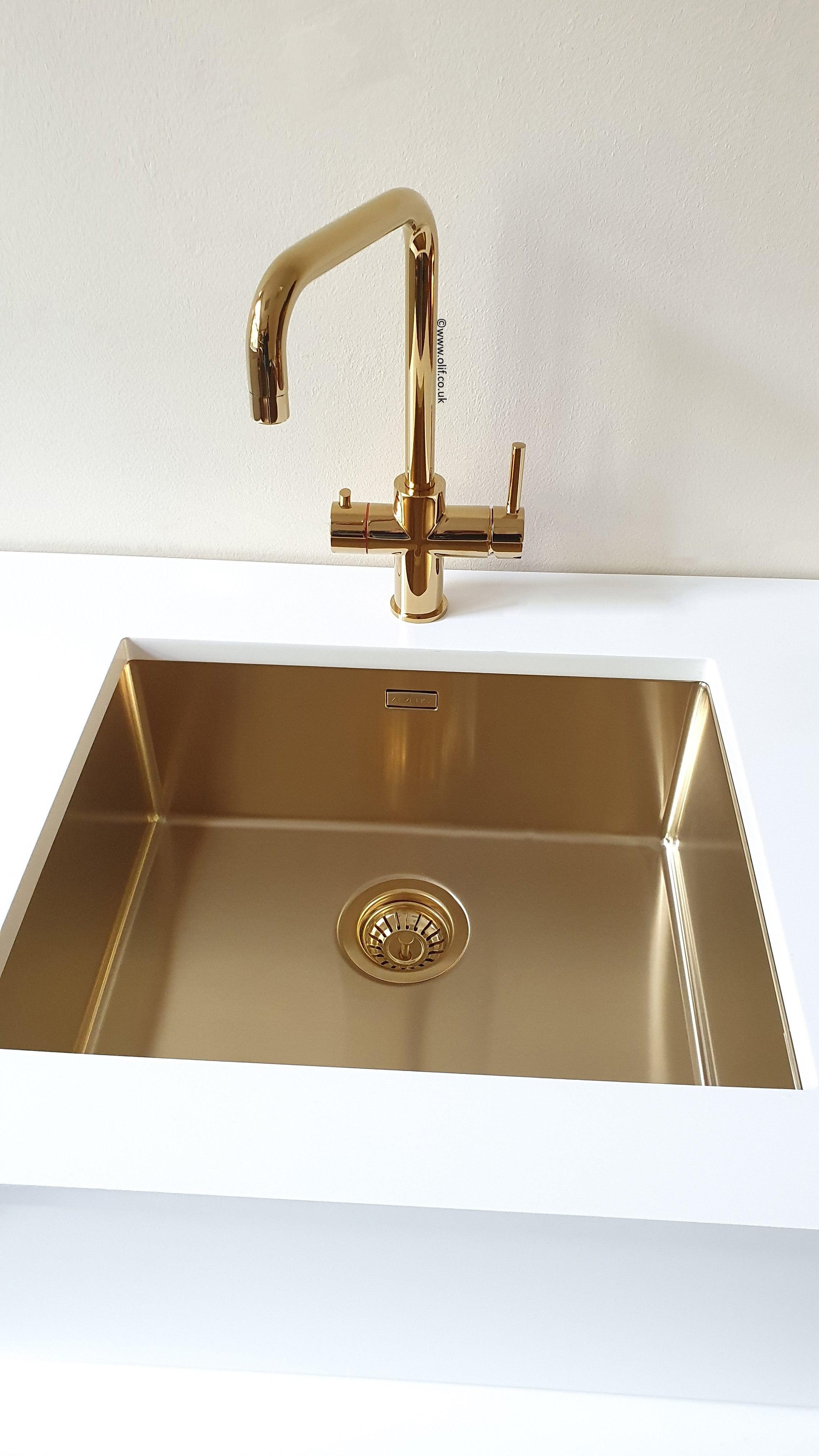 Olif Triniti 3n1 Instant Hot Water tap Gold, with boiler and filter - Olif